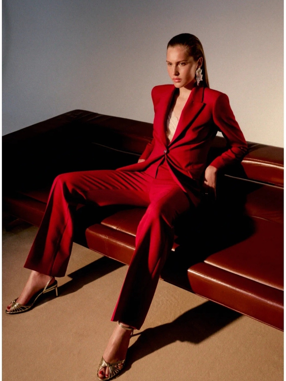 Zara Red Tailored Blazer